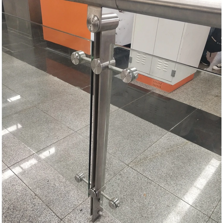 Glass Railing Systems Balcony Stainless Steel Glass Balustrade Outdoor Stair Railings / Handrails Flooring