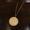 Gold Plated Jewelry Dainty Choker Horoscope Pendant Necklace