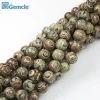 Green brown three eye round bead dzi beads Full Strand from 6mm,8mm,10mm Loose wholesale Beads