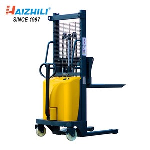 HaizhiLi Handling Equipment Factory price semi electric stacker forklift mini stacker machine
