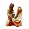 hand made olive wood Faceless Holy Family with Lamp