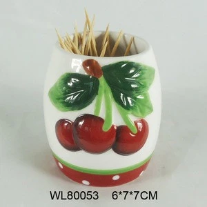 Hand Painting Apple Ceramic Toothpick Holder