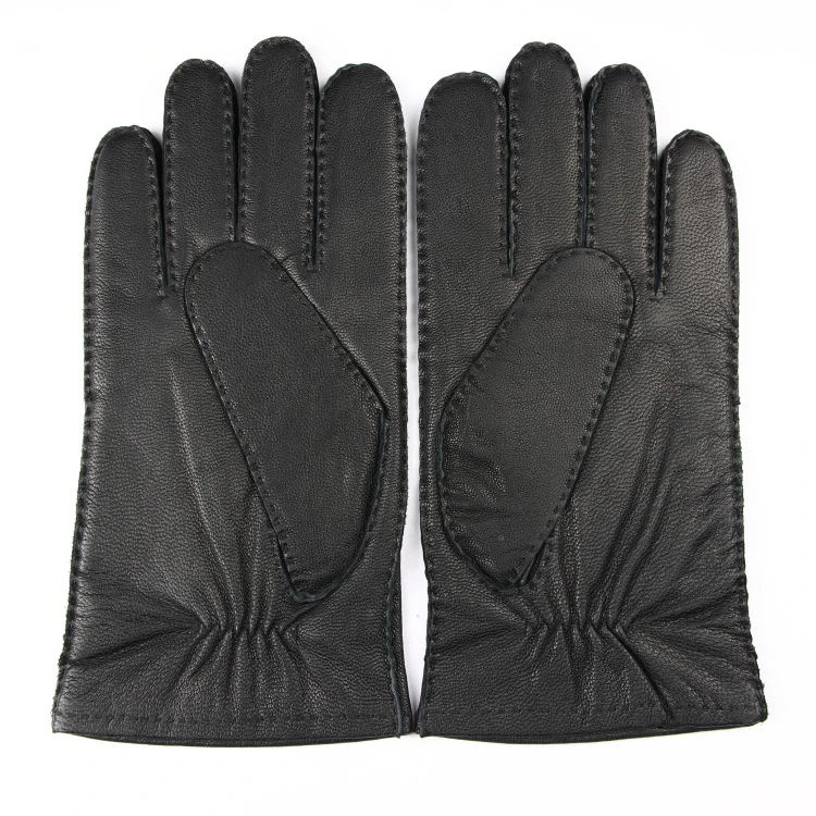 Hand sewing Genuine Goatskin Warm Winter Men Leather Gloves