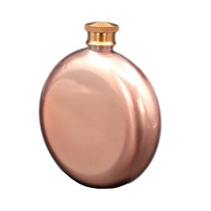 Hand Size 5 OZ Leakproof Circular Stainless Steel Wine Alcohol Liquor Bottle Hip Flask with Funnel