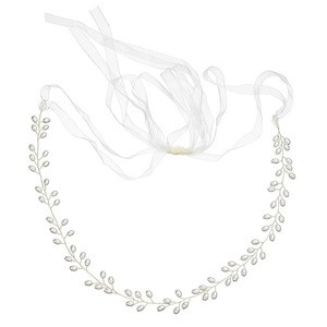 Handmade Luxury wedding accessories white pearl Ribbon bridal waist belt