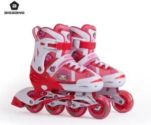 HANGZHOU THE BIGBANG PVC flashing wheel kids roller skate shoes four wheel inline skate wholesale