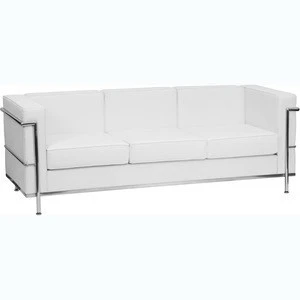 HERCULES Regal Series Contemporary Melrose White LeatherSoft Sofa with Encasing Frame