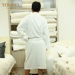 high absorb water ability cozy waffle bathrobe,outside cut-velour men bathrobe wholesale