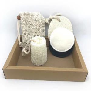 high absorbent cellulose body care Loofah sponge Towel cloth customized gift box package set