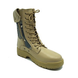 High cut desert color composite toe and Aramid shank military shoes