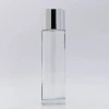 High-end transparent frosted 120ml/150ml straight round glass flat-shouldered toner lotion essence refill empty bottles