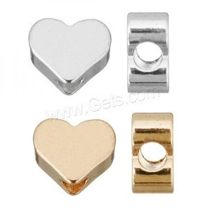 high polished gold plated brass metal heart beads for jewelry making bulk