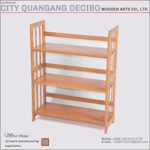 high quality 3 tier book rack standing shelf bamboo bookcases for sale