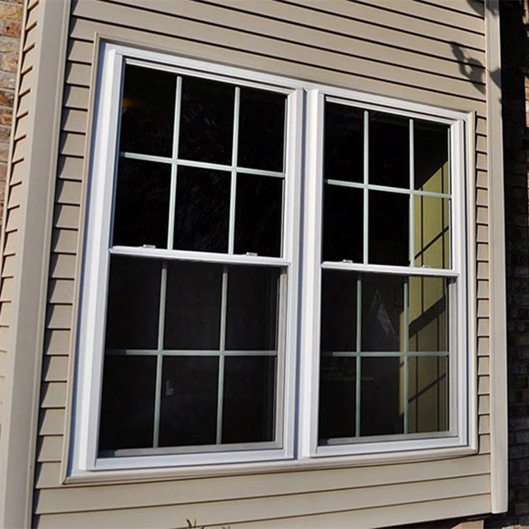 High quality aluminium frame glass single hung window with grids