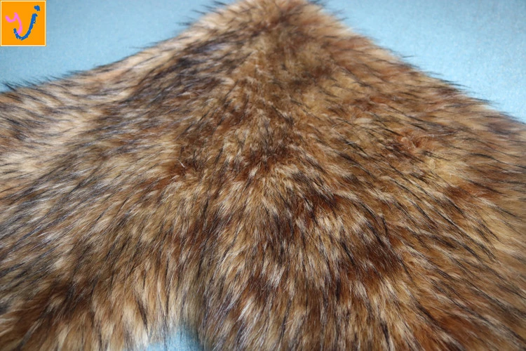 high quality brown artificial raccoon fur long pile plush fake fur fabric