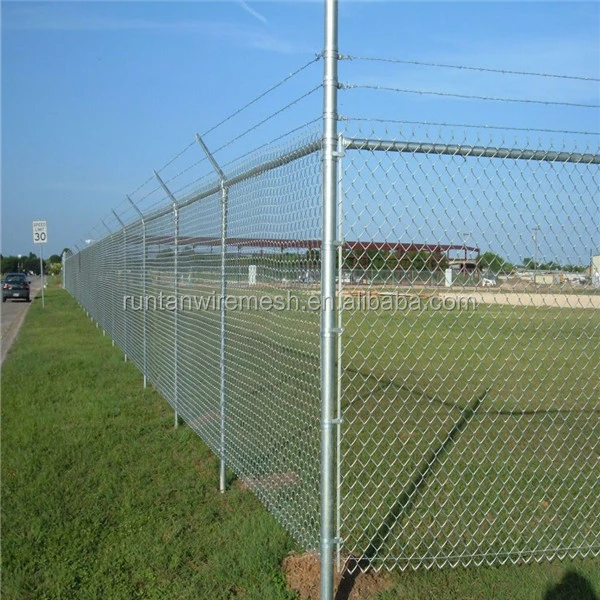 High quality chain link fence top barbed wire