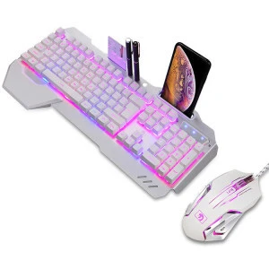 High quality colorful Led backlit optical gaming mechanical touch keyboard and mouse combo