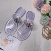 High quality fashion brand womens shoes jelly sandals T strap flip-flops