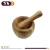 Import High quality granite acacia wood mortar and pestle with natural material kitchen spice tools from China