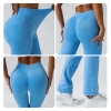 High Quality High Waist Yoga Sports Pants Frosted Hip Lifting Gym Leggings Push Up Wide Leg Casual Running Solid for Women