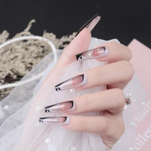 High quality Ins fashion design press on nails private label xxl coffin nail tips