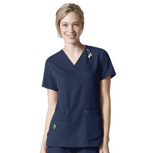 High Quality Women&#39;s Scrub Tops Hospital Uniform Spandex Polyester Scrub Tops