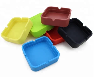 home hotel wholesale creative square colorful silicone rubber ashtray