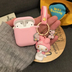 Hot cute melody cinnamoroll earphone headset accessories silicone case for Airpods protective wireless bluetooth box
