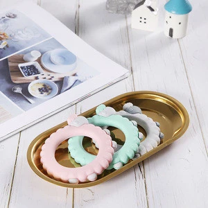 Hot sale baby teether ring bracelet non-toxic cartoon animal teether silicone toy  accessories