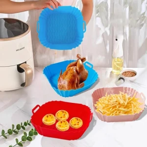 hot sale chengke  Square silicone Air Fryer Liners with 4-7QT 21cm silicone Food Safe Air Fryer Oven Accessories   Liners