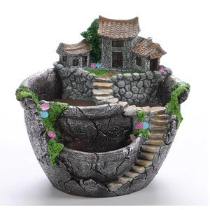 hot sale custom design cheap garden decoration modern small polyresin flower pot