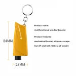 hot sale emergency car tools self defense window glass breaker custom logo small keychain safety window breaker