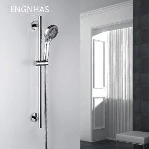 Hot sale good quality bathroom chrome brass sliding bar shower accessories with hand shower column