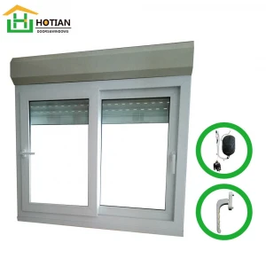 Hot sale modern design aluminum windows cheap factory price blinds window with roller aluminum sliding window