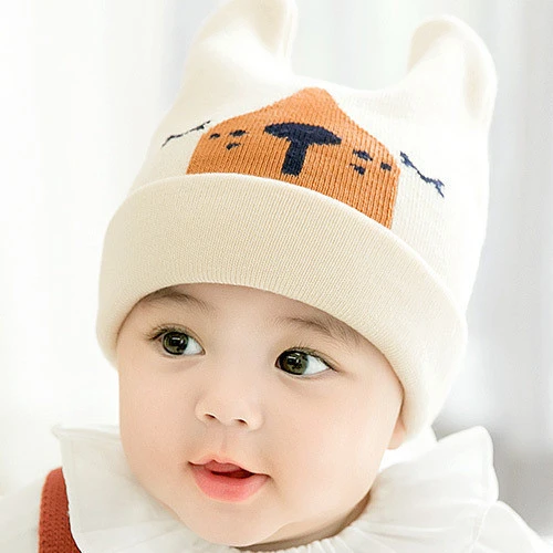 Hot sale winter lovely baby toddler hat scarf dog knit beanie hat