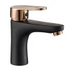 Hot Sales bathroom Single Hole Brass Basin lavatory Faucets  water mixer faucet Basin mixer surface black and rose gold