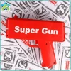 Hot sell plastic battery operated super money gun with money detector cash cannoon toys cash gun toys for celebration