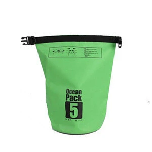 Hot Selling Durable Green 10L PVC 500D Tarpaulin Back Pack Bag Waterproof For Outdoor Sports