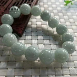 Hot Selling Natural Stone Green Jade Bracelet 13mm Jade Bead Bracelet Jewelry Wholesale