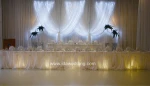 IDA white chiffon table skirt with table clip and crystal buckle for wedding event party (IDATS01)
