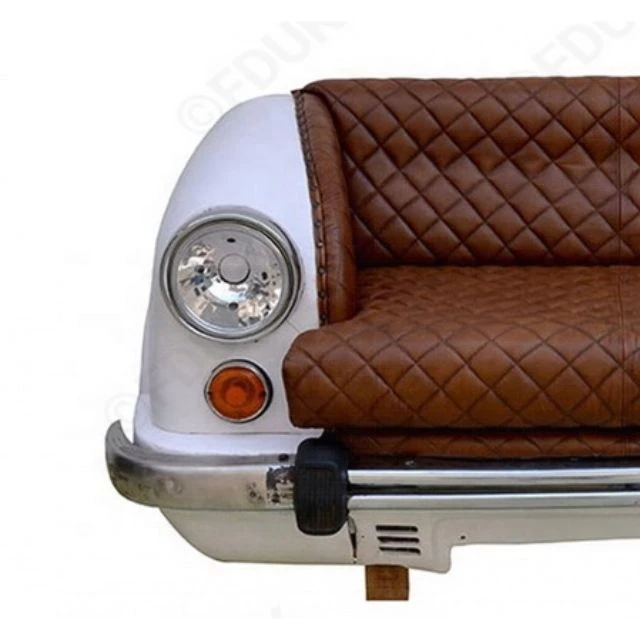 industrial ambassador car front body sofa with leather seat and round headlights Automobile Furniture car sofa