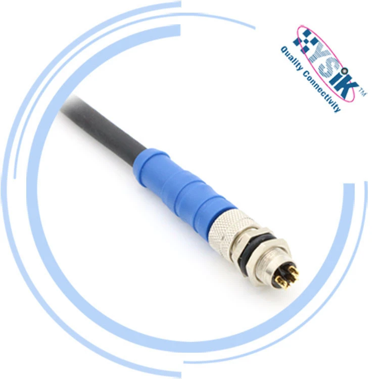 industrial equipment cable M8 4 pin female waterproof straight electrical screw sensor connector with cable