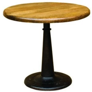 Industrial Vintage Cast Iron Base Solid Mango Wood Bar Table