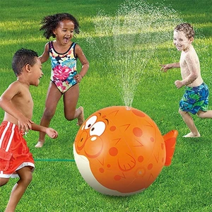Inflatable sprinkler Kids Sprinkler Puffer Fish Sprayer Summer Fun Inflatable Sprinkler Water Spray Ball