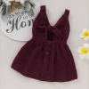INS hotsale new arrival baby girls summer dress fashion bow knot 2year baby girl dresses
