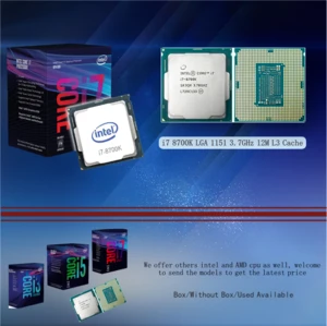 Intel Core 8 Series Processor I7 8700k for 1151 socket Motherboard