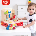 Intelligent diy Foldable Workbench wooden kids tool box kit set tool toy