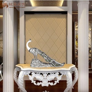 Interior home decoration resin peacock statue animal sculpture for sale