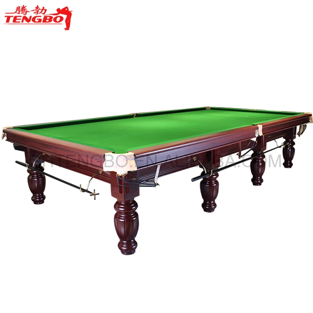 International tournament standard high grade 12ft snooker table solid wood brown colour green cloth