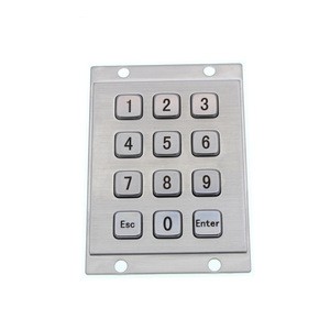 IP65 Waterproof Industrial Keypads 12 key Metal keypad keyboard for Telephone Accessories Access Control